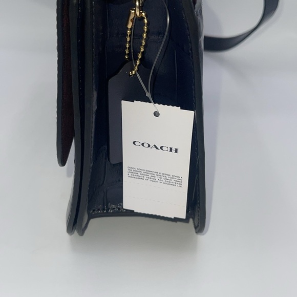 Coach Brynn Flap Crocodile Embossed and Smooth Leather Crossbody Bag NWT - Picture 7 of 11